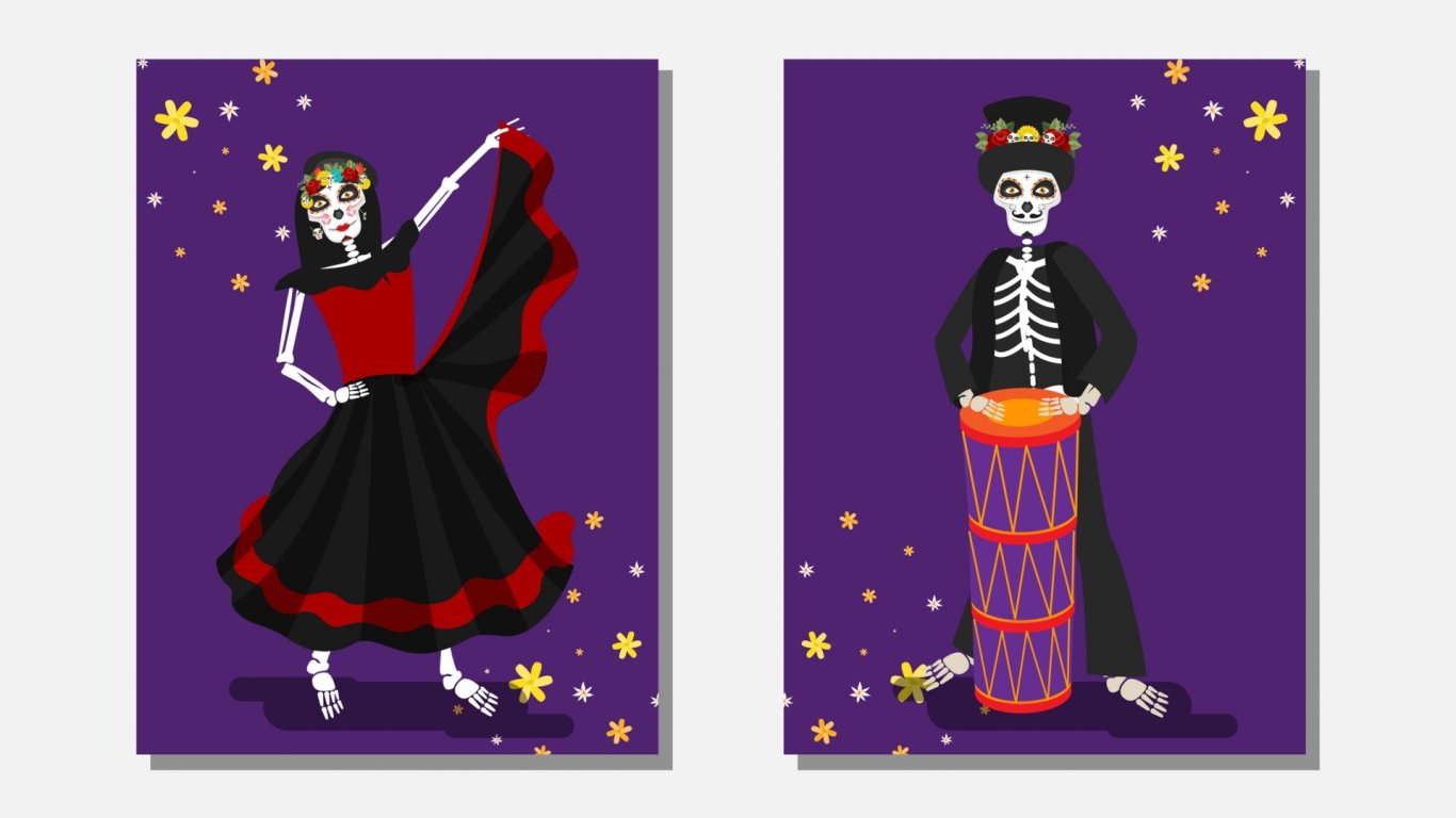Dancing skeletons - day of the dead