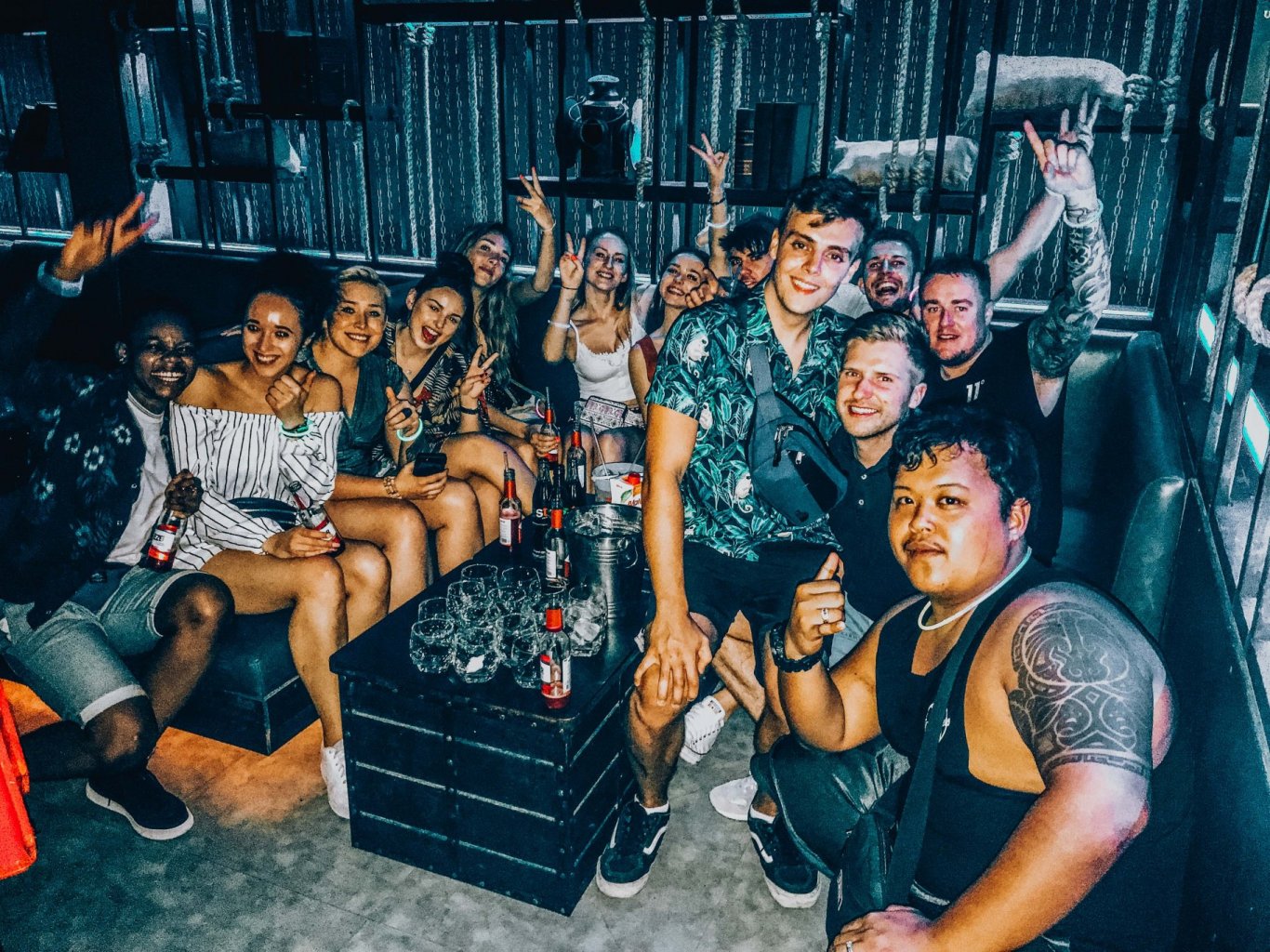 Group at a bar, Cancun Mexico
