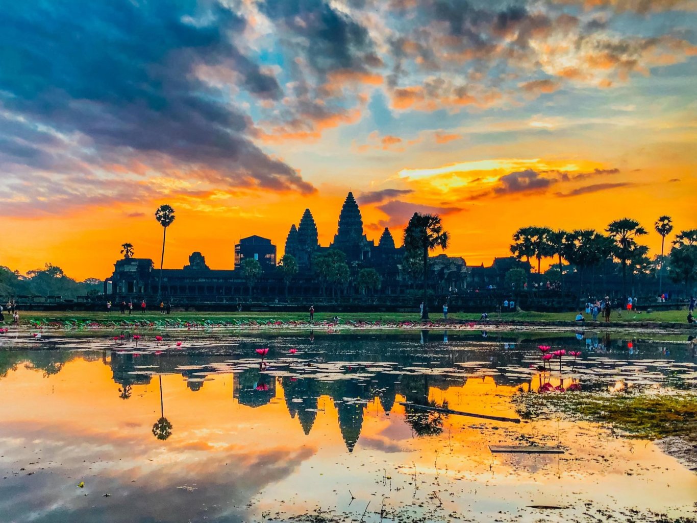 Sunset over Angkor Wat Temple, Cambodia