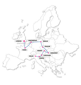 tourhub | TruTravels | Discover Europe by Rail | Tour Map