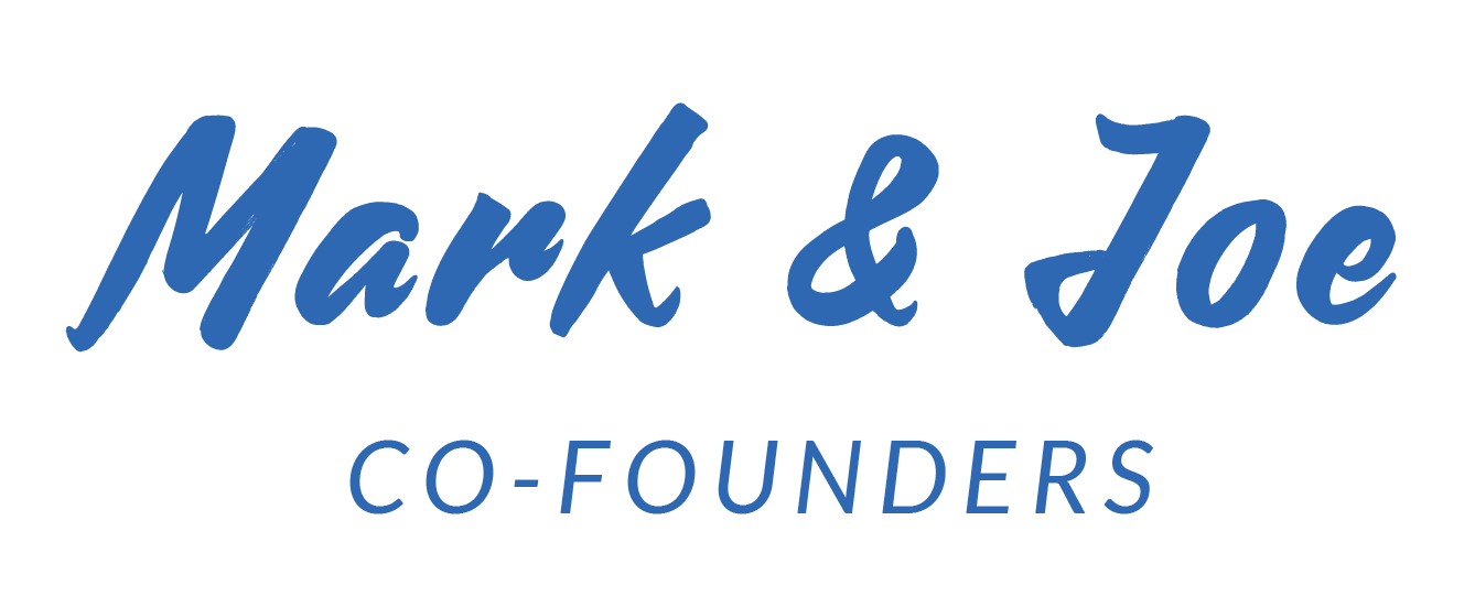 Blue writing - Mark & Joe Co Founders