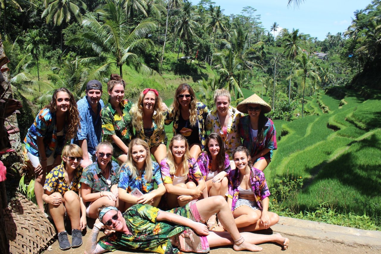 A group shot at the Rice Terraces in Ubud, Bali, Indonesia 