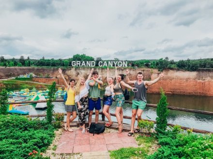 A group photo at the grand canyon in Chiang Mai Thailand 