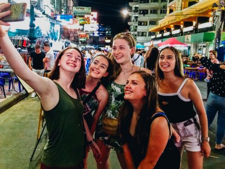 A group selfie at Khao San road Bangkok 