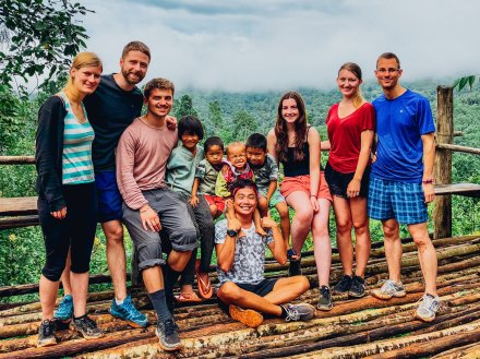 A group shot in Northern Thailand during the jungle trek
