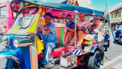 A tuk tuk ride on day 2 in Bangkok Thailand 