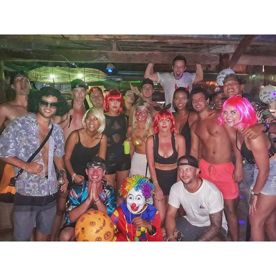 group shot of fancy dress in thailand for halloween